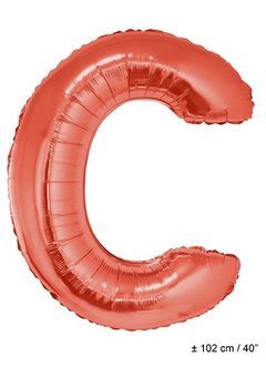 Folie ballon groot letter C Rood