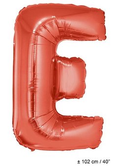 Folie ballon groot letter E Rood