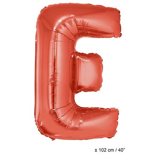 Mooie grote Folie ballon  letter E in Rood