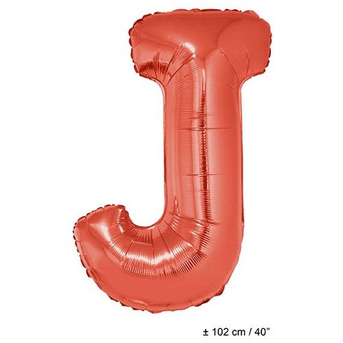 Mooie grote Folie ballon  letter J in Rood