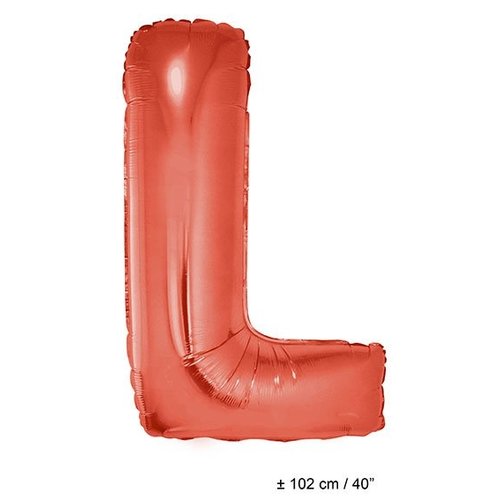 Mooie grote Folie ballon  letter L in Rood