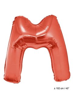 Folie ballon groot letter M Rood