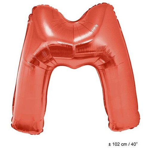 Mooie grote Folie ballon  letter M in Rood