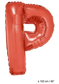 Folie ballon letter P groot Rood