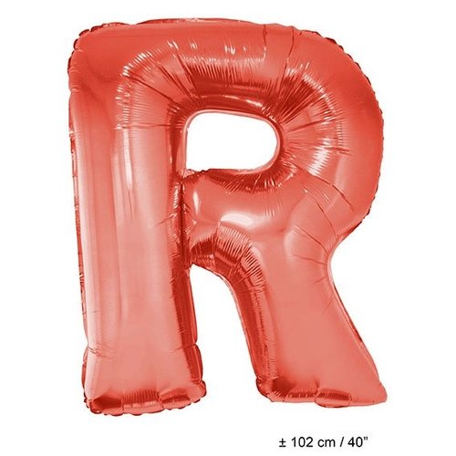Mooie Folie ballon groot  letter R in Rood