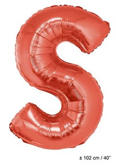 Folie ballon letter S Rood