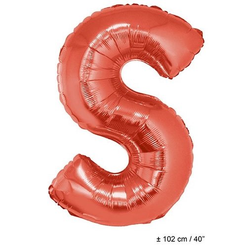 Mooie folie ballon letter S Rood