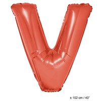 Mooie grote folie ballon letter V in rood 102cm
