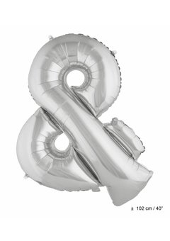 Grote zilveren  folie ballon &-teken