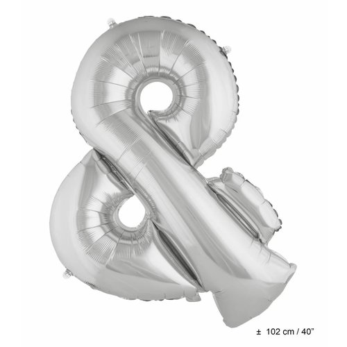 Mooie grote zilveren  folie ballon &-teken