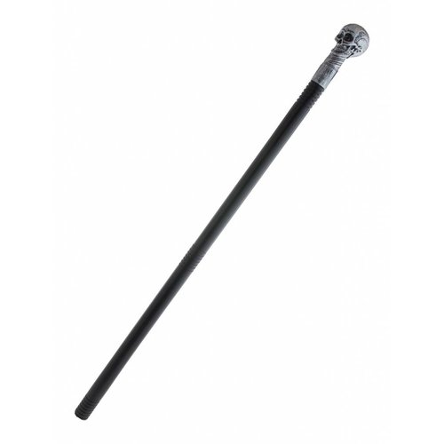 Enge wandelstok met doodskop pvc 75cm