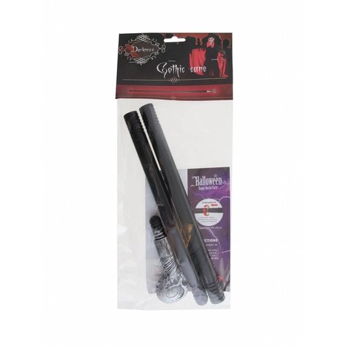 Enge wandelstok met doodskop pvc 75cm