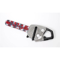 Ruige nep ketting zaag met bloedspetters