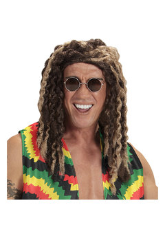 Pruik rasta Herman in blond-bruin