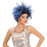 Punk pruik Tess in blauw/zwart