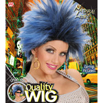 Punk pruik Tess in blauw/zwart