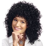 Mooie zwarte krullen pruik Emee