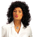 Mooie zwarte krullen pruik Emee