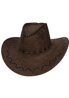 Bruine cowboy hoed Rick nep suede