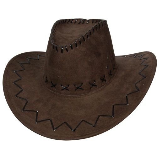 Mooie bruine cowboy hoed Rick nep suede