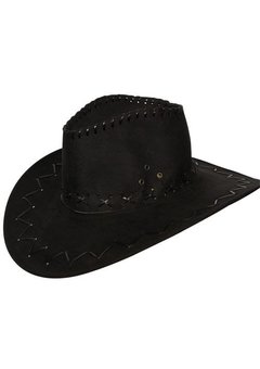 Zwarte cowboyhoed Milan suede look