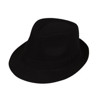 Leuke zwarte Fedora hoed Finn