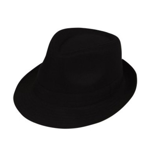 Leuke zwarte Fedora hoed Finn