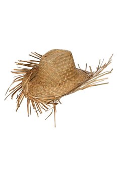 Strohoed Jaimy  naturel met rafels