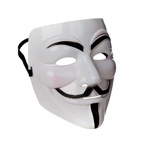 Ruig Anonymous masker wit met elastieken band