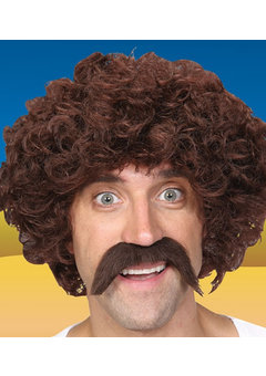 Bruine snor hippie John