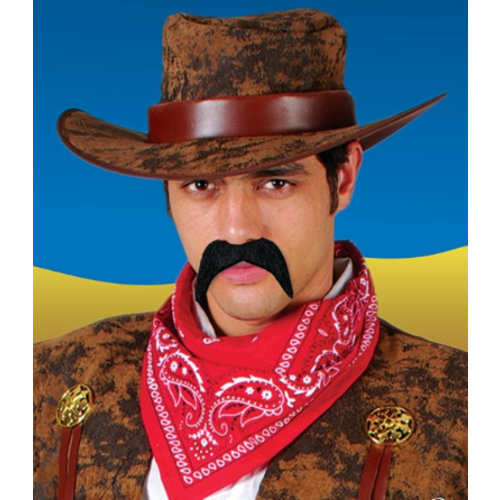 Originele zwarte snor cowboy Willie