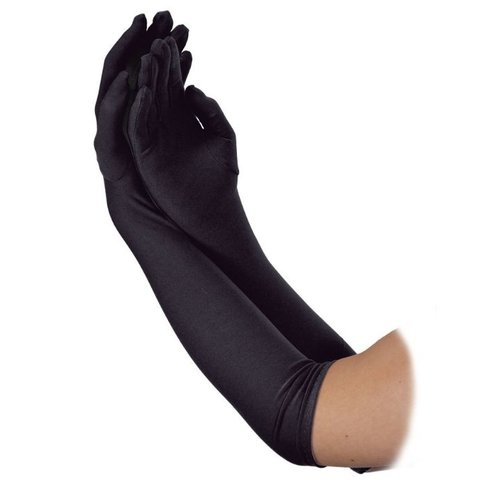 Mooie lange handschoenen glanzend zwart