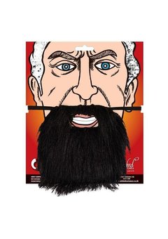 Baard zwart met bijpassende snor