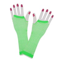 Mooie neon groene vingerloze handschoenen lang model