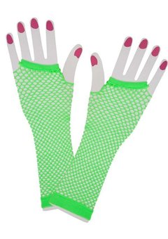 Neon groene vingerloze handschoenen lang model