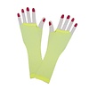 Neon gele  vingerloze handschoenen lang model