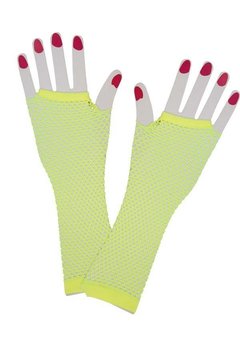 Neon gele  vingerloze handschoenen lang model