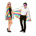 Super hero cape regenboog kleuren met masker