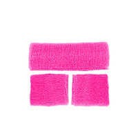 Leuke neon roze zweetbanden set Mick