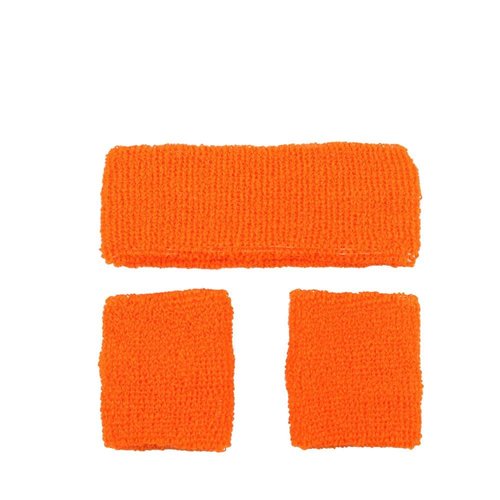 Mooie neon oranje zweetbanden set Mick