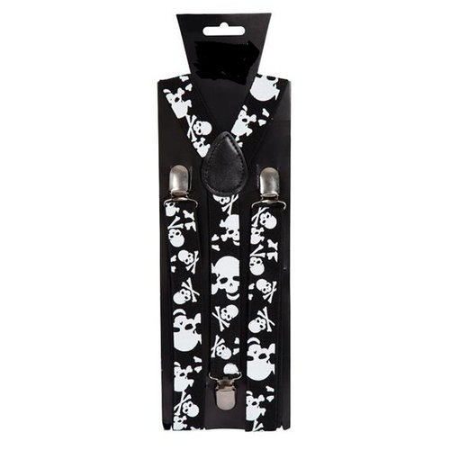 Leuke zwarte bretel Max met schedel print