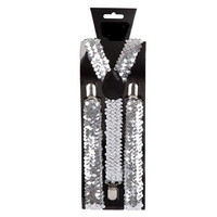 Leuke zilveren bretel Max met glitters