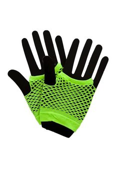 Neon groen visnet handschoenen Sophie kort model