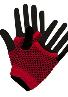 Visnet handschoenen Sophie rood kort model
