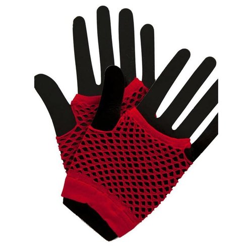 Mooie 80-jaren visnet handschoenen kort model