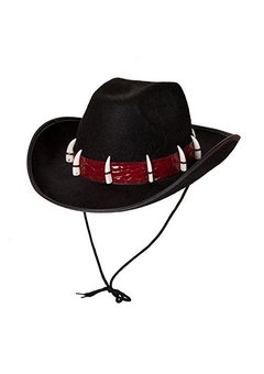 Zwarte cowboyhoed Willem met haaientanden