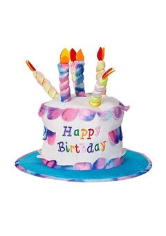 Happy birthday hoed met nep kaarsjes