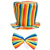 Regenboog hoge hoed met strik Peter