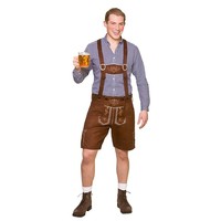 Bruine nep suède  lederhosen Moritz