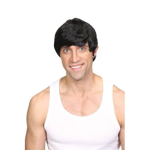 Mooie korte zwarte pruik Robbert